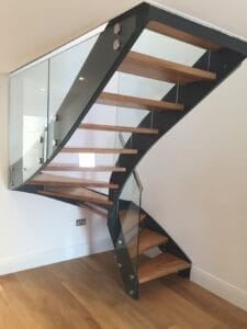 internal metal staircase anthracite grey