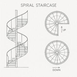 How much space do you need for a spiral staircase